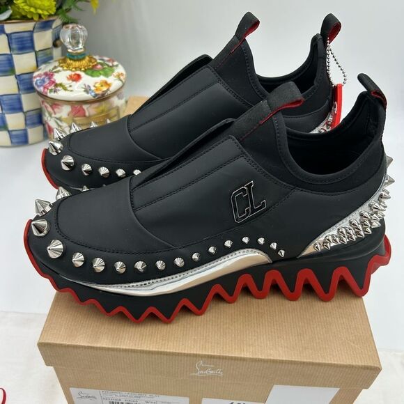 Women's Christian Louboutin Marvel khonshu Crescent flat sneakers size 40 Italy - Picture 5 of 10